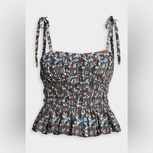 ULLA Johnson Ruffle Nora Top in Cobalt